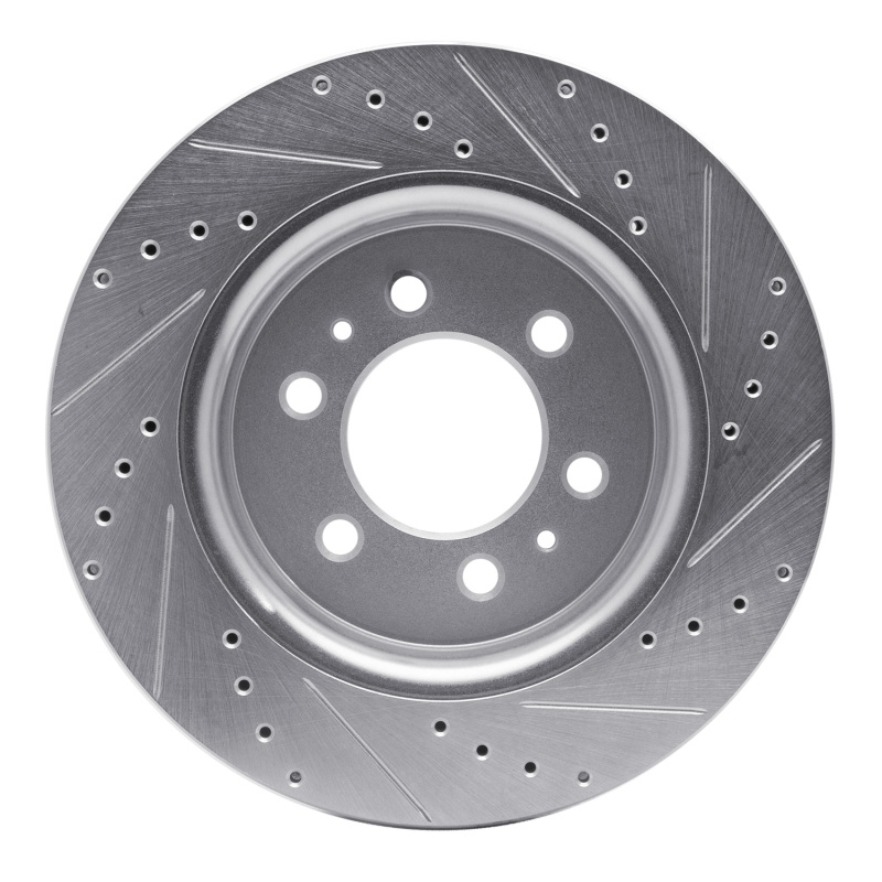 Ford Expedition Brake Rotor (1) - Front Left - R1 Concepts - Drilled & Slotted - Silver - `07-`21
